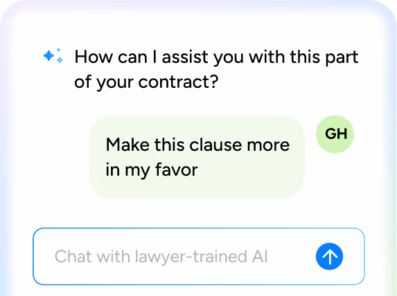 AI Contract review chat feature